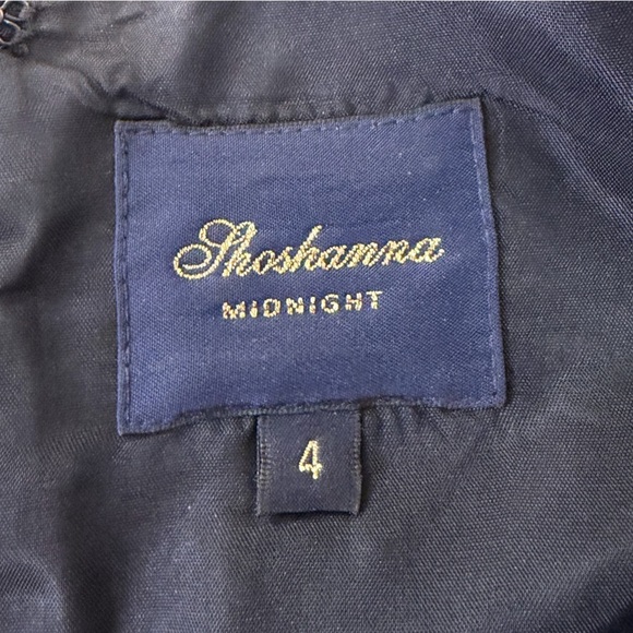 Shoshanna Midnight Dress Womens 4 Black Gold Jacquard Floral High Neck Gown - Picture 5 of 10